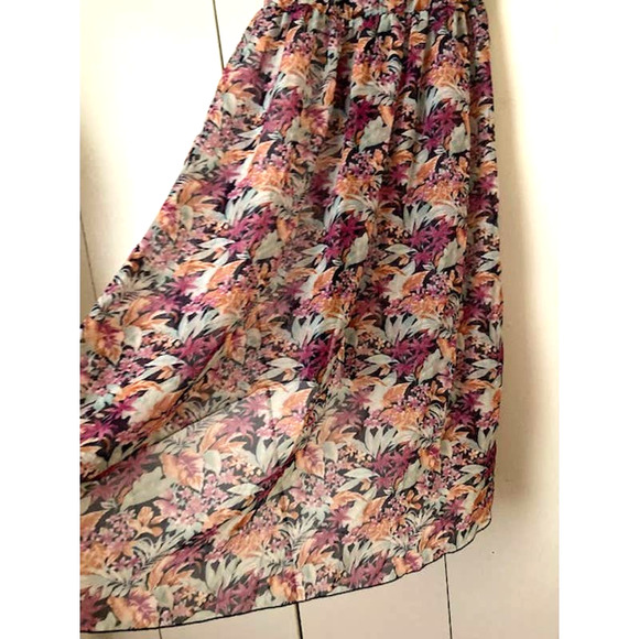 SHEER Floral High-Low Dress - Sleeveless Button Up Floral Maxi - Picture 4 of 8